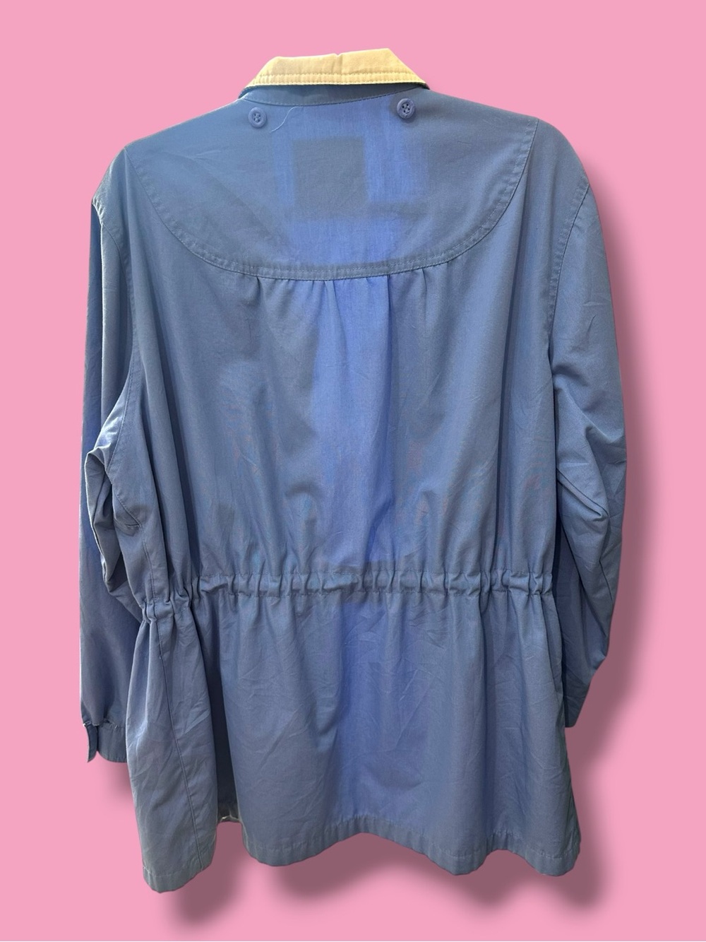 London Fog Blue Jacket with Cream Contrast Collar - Picture 3 of 6